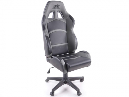 Sportovní sedačka Cyberstar - kancelářská židle, koženková, šedo-černá