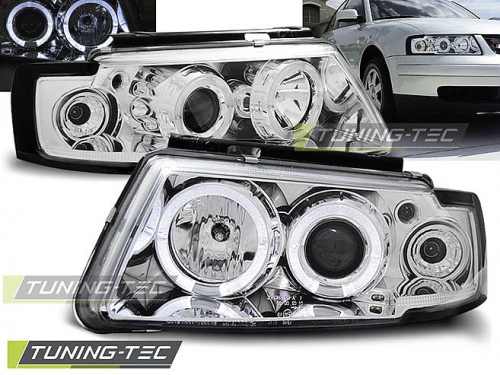 Přední světla chrom Angel Eyes Volkswagen Passat 3B