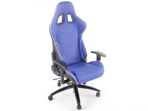 Sportovní sedačka - kancelářská židle, koženková, modrá
