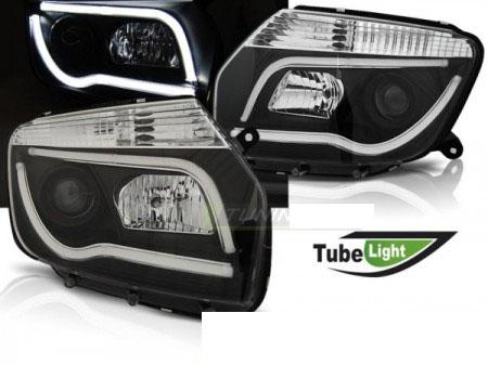 LED přední světla Dacia Duster černé Tube Light