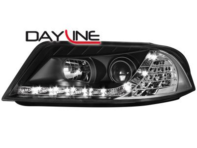 Přední světla černá LED s Devil Eyes Volkswagen Passat 3BG