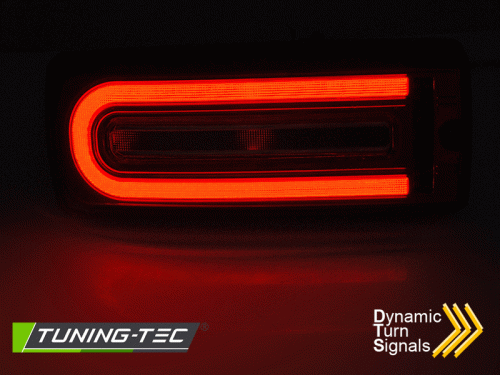 Zadní světla LED BAR s dynamickým blinkrem Mercedes G Class W463 - červeno/bílé provedení