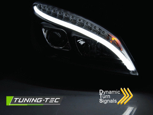Dynamická přední světla LED TubeLights Mercedes-Benz C W204 černá