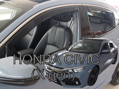 Deflektory-ofuky oken Honda Civic X - přední+zadní
