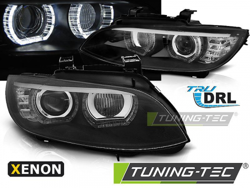 Přední světla xenon D1S 3D LED angel eyes BMW E92/E93 černá