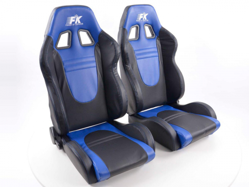 Sportovní sedačky FK Automotive Racecar blue/black imitace kůže