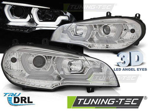 Přední světla TubeLights s LED denními světly BMW X5 chrom