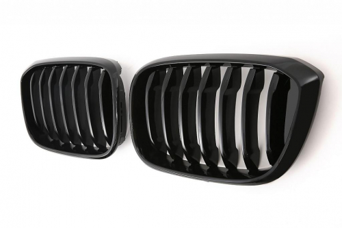 Maska-ledvinky pro BMW X3 G01 LCI/X4 G02 LCI - černá, dvojitá žebra