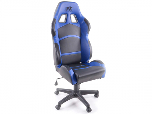 Sportovní sedačka Cyberstar - kancelářská židle, koženková, modro-černá