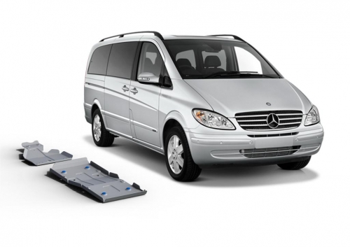 sada ALU krytů podvozku Mercedes Benz Viano <br>-<small> diferenciál a nádrž</small>
