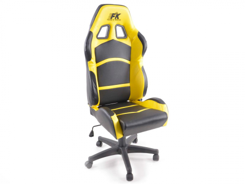 Sportovní sedačka Cyberstar - kancelářská židle, koženková, žluto-černá