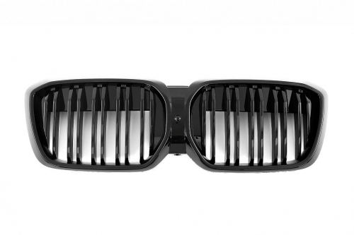 Maska-ledvinky pro BMW iX3 G08 LCI - černý lesk, dvojitá žebra