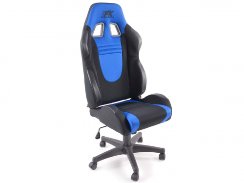 Sportovní sedačka Racecar - kancelářská židle, textiní, modro-černá