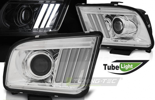 Přední světla LED TubeLight Ford Mustang IV chrom