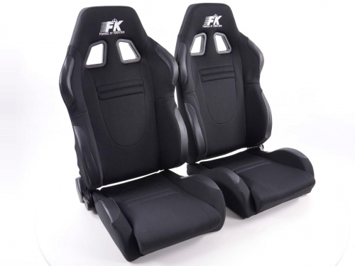 Sportovní sedačky FK Automotive Racecar black látkové