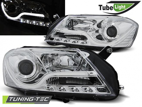 Přední světla LED TubeLights VW Passat 3C B7 chrom