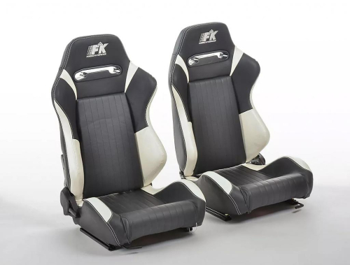 Sportovní sedačky FK Automotive Frankfurt černá/bílá