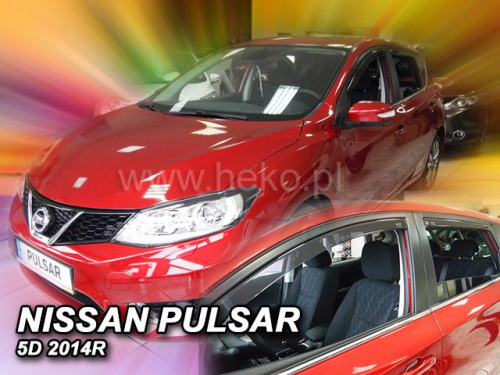 Deflektory-ofuky oken Nissan Pulsar + zadní