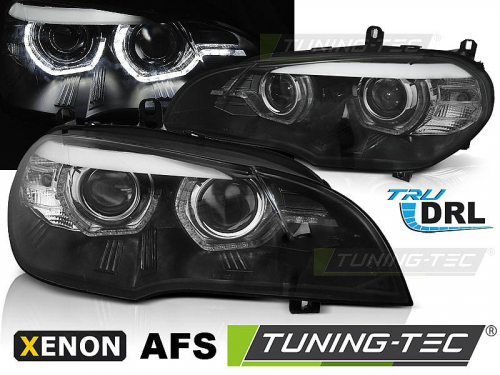 Přední světla xenon D1S 3D LED DRL AFS BMW X5 E70 černá