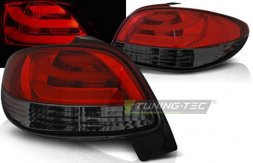 Zadní lampy s LED Peugeot 206 červené / kouřové