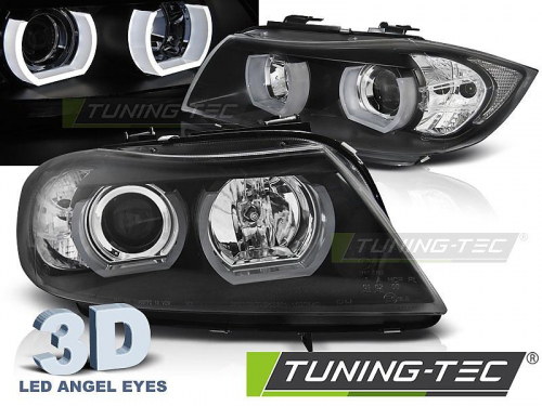 Přední čirá světla BMW E90/E91 3D LED Angel Eyes