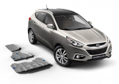 sada ALU krytů podvozku Hyundai ix35 <br>-<small> motor+převodovka, nádrž a diferenciál</small>