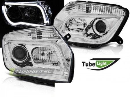 LED přední světla Dacia Duster chrom Tube Light