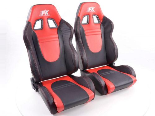 Sportovní sedačky FK Automotive Racecar red/black imitace kůže