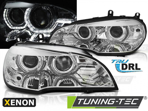 Přední světla xenon D1S 3D LED DRL BMW X5 E70 chromová