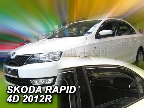 Deflektory-ofuky oken Škoda Rapid + zadní