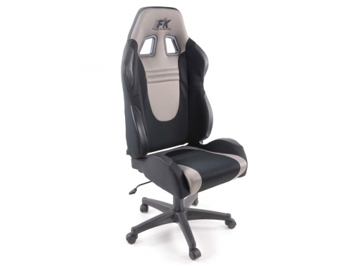 Sportovní sedačka Racecar - kancelářská židle, textiní, šedo-černá