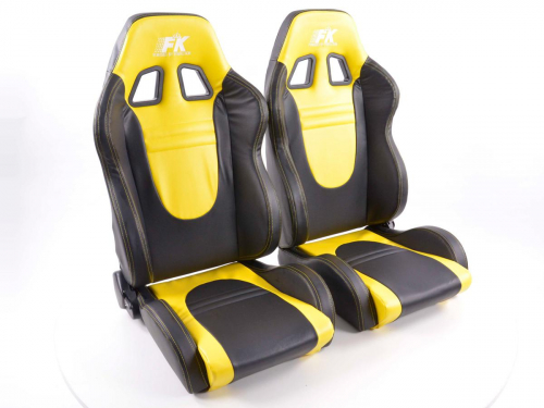 Sportovní sedačky FK Automotive Racecar yellow/black imitace kůže