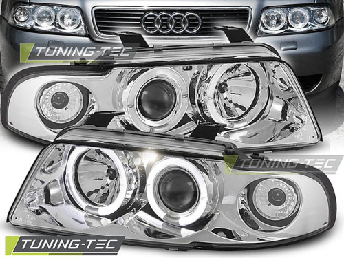 Přední světla chrom Angel Eyes Audi A4