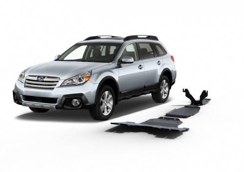 sada ocelových krytů podvozku Subaru Outback , motor, převodovka a diferenciál