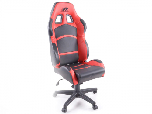 Sportovní sedačka Cyberstar - kancelářská židle, koženková, červeno-černá