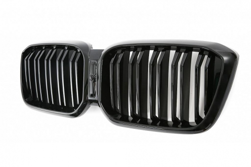 Maska-ledvinky pro BMW X3 G01 LCI/X4 G02 LCI - černý lesk, dvojitá žebra
