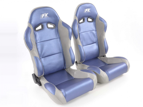 Sportovní sedačky FK Automotive Racing modro-šedé