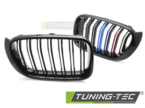 Maska-ledvinky pro BMW X3 F25 LCI / X4 F26, černý lesk s trikolórou