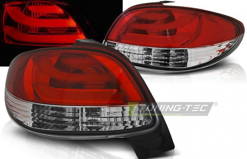Zadní lampy s LED Peugeot 206 červeno / čiré
