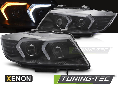 Přední LED světla pro BMW E90 / E91 LCI - černé provedení