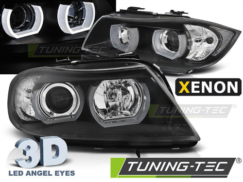Přední čirá světla BMW E90/E91 s XENON světlomety 3D LED Angel Eyes
