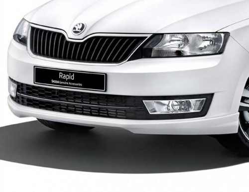 Přední spoiler nárazníku Škoda Rapid - černý