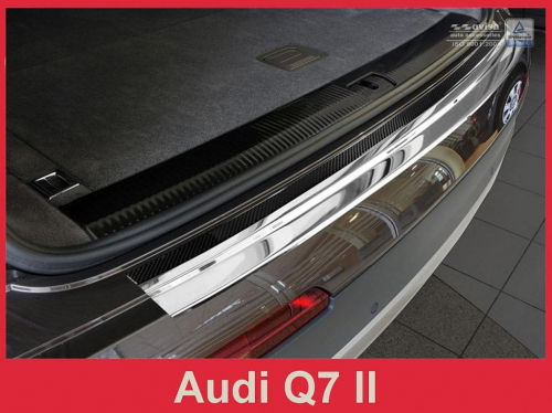 Kryt prahu zadních dveří Audi Q7 II nerez / černý karbon