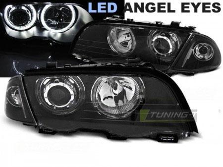 LED Angel Eyes přední světla BMW E46 černé