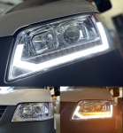 FULL LED přední čirá světla s dynamickým blikačem a denním svícením Volkswagen T5 - chrom