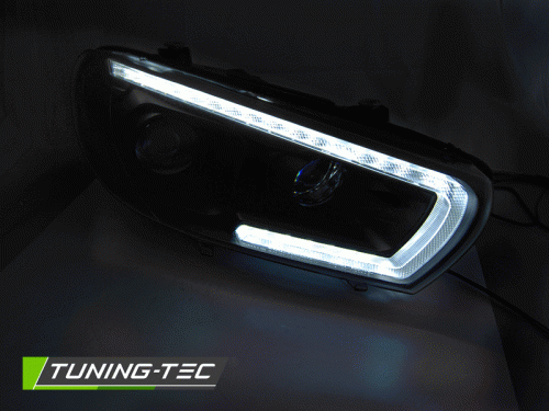 Přední dynamická světla s LED tube Volkswagen Scirocco - černé provedení