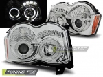 Přední světla angel eyes s LED Chrysler Jeep Grand Cherokee chrom