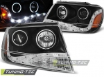 Přední světla angel eyes s LED Chrysler Jeep Grand Cherokee černá