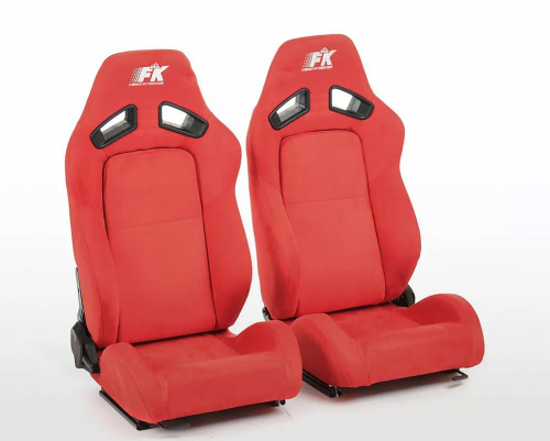 Sportovní sedačky FK Automotive červený semiš