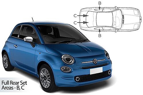 Sluneční clony CarShades FIAT 500, 3-dvéř.
